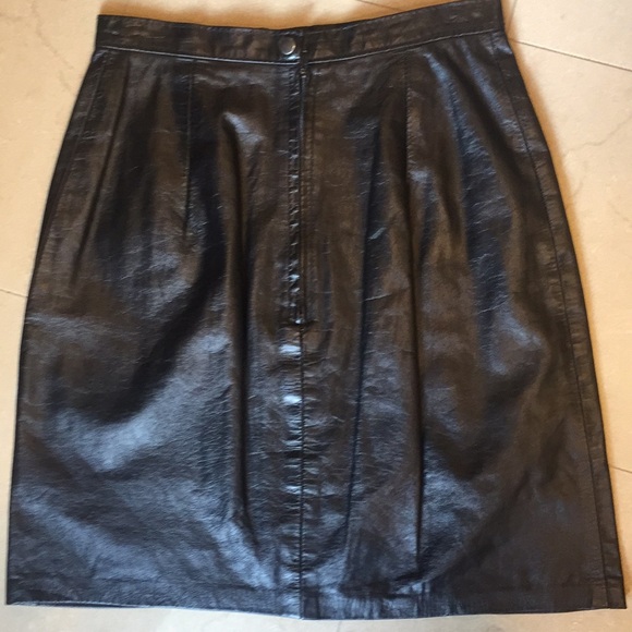 Vintage Holiday Party by Phoenix leather skirt - Picture 3 of 4
